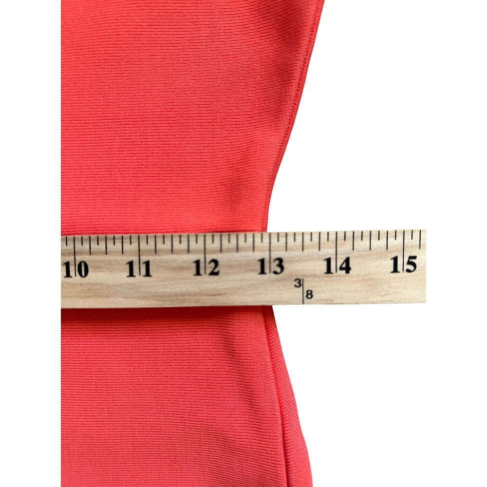 Retro BCBGMAXAZRIA Colorblock Bandage Dress M Pink Orange Bodycon Mini Zip Back - Picture 4 of 7